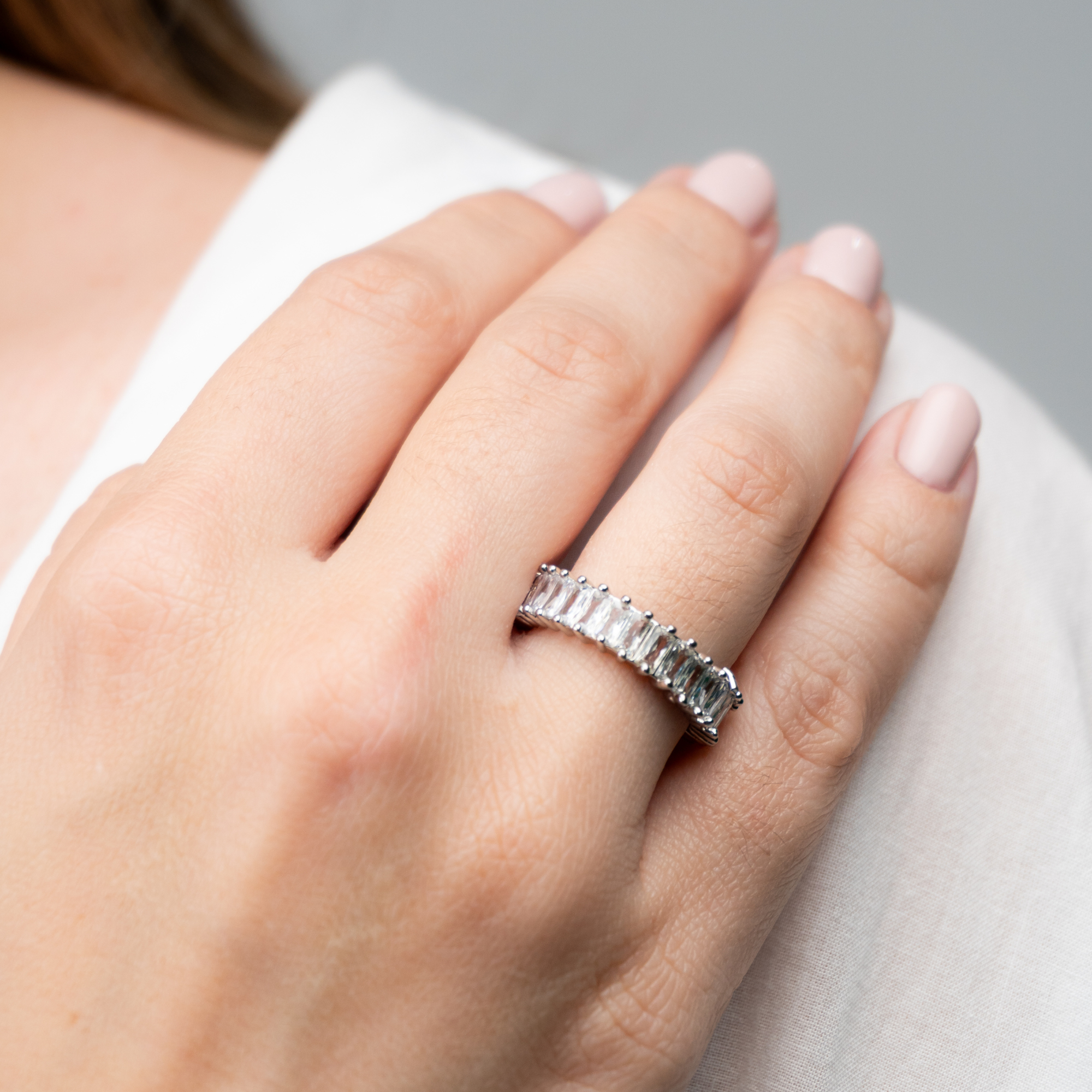 Anel Cravejado Inteiro Retangular