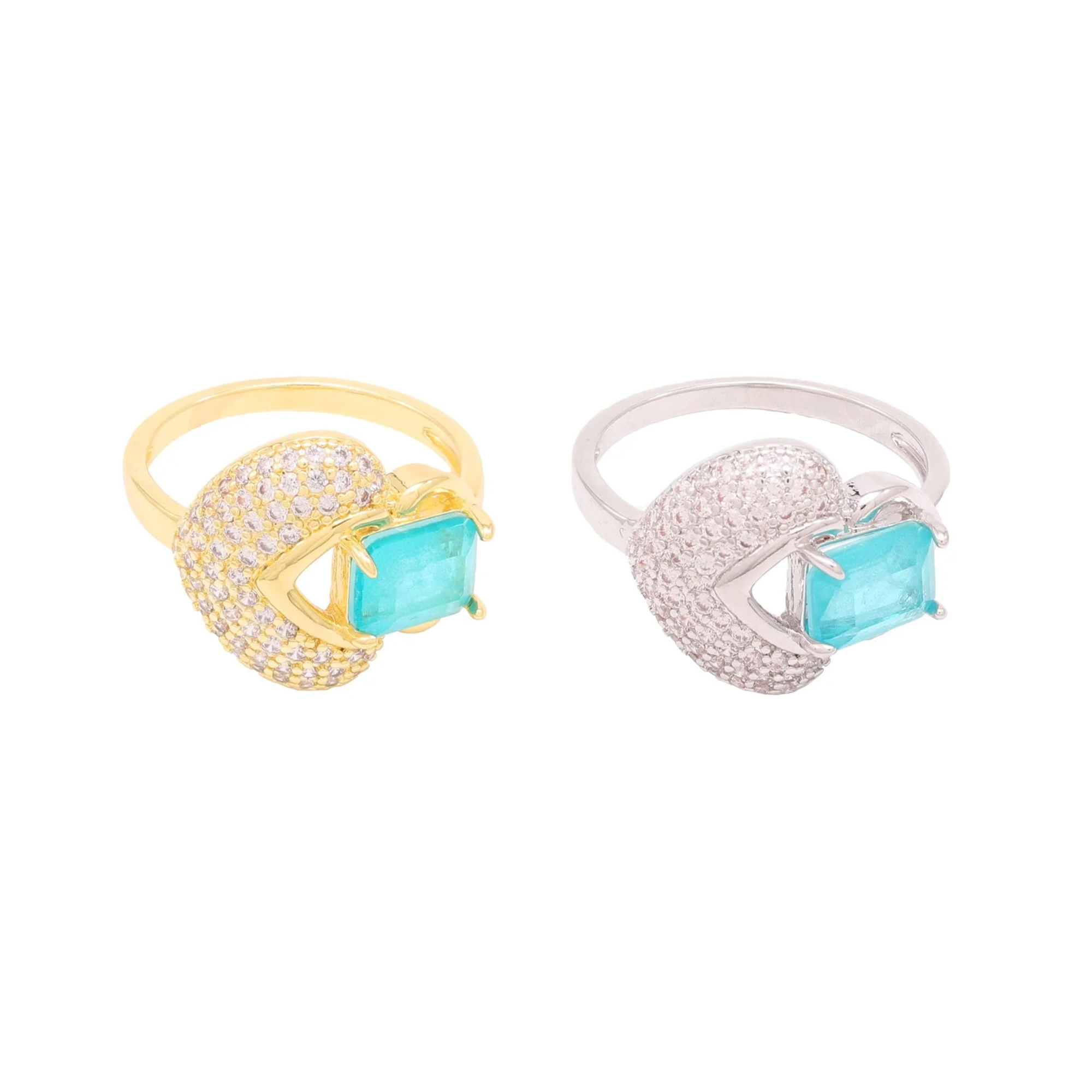 Anel Cravejado e Fusion Retangular