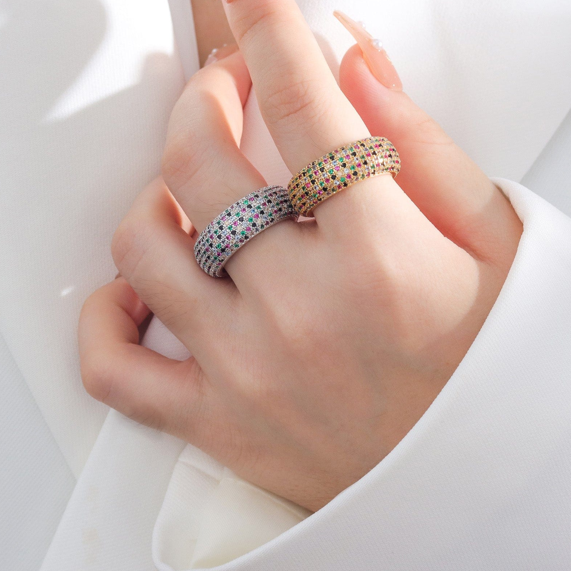 Anel Aliança Cravejada