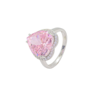Anel de Prata 925 com Diamante Carbono Rosa