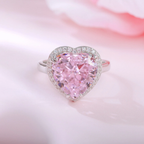 Anel de Prata 925 com Diamante Carbono Rosa