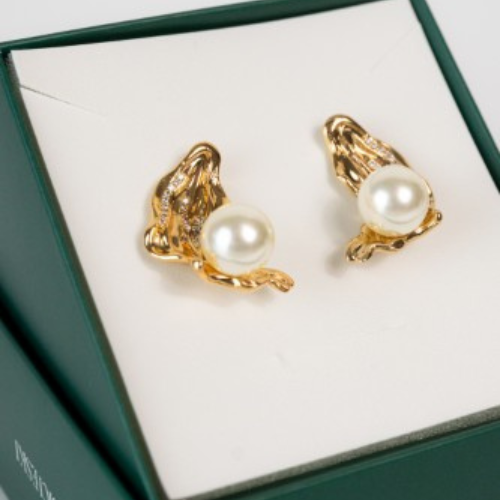 Brinco com Pérola e Zircônias