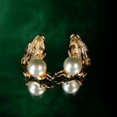 Brinco com Pérola e Zircônias