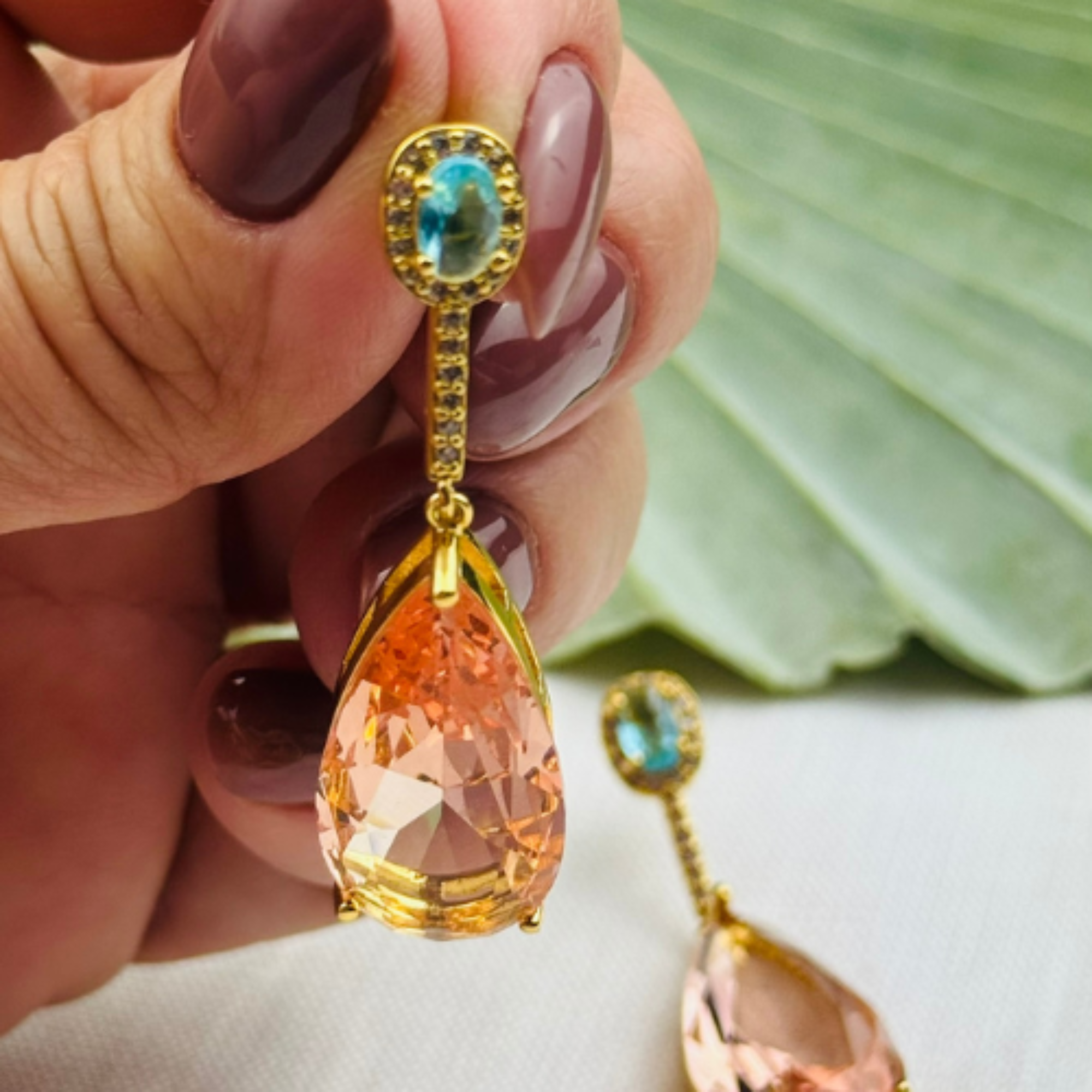 Brinco Gota Lapidada