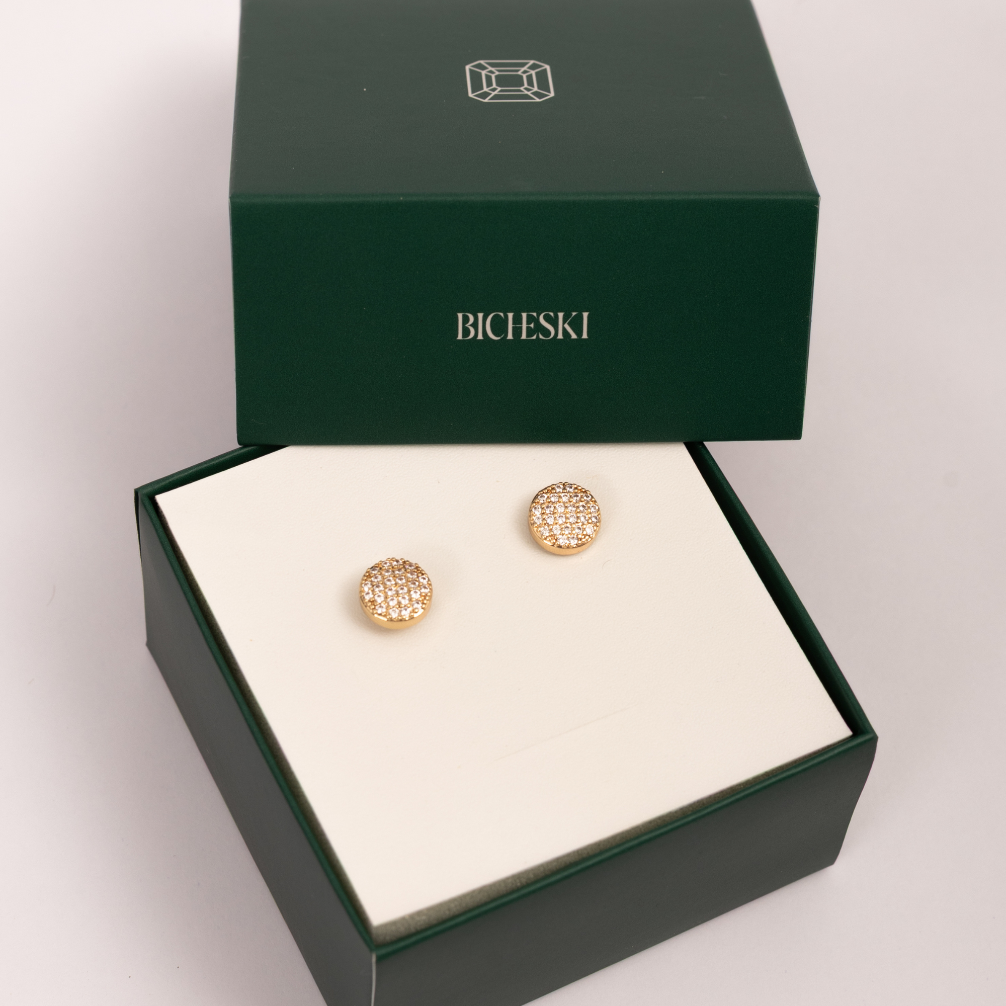 Brincos Redondos Cravejados com Micro Zircônias