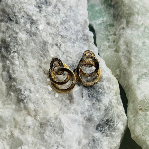 Brinco de Aros Escovados Interligados