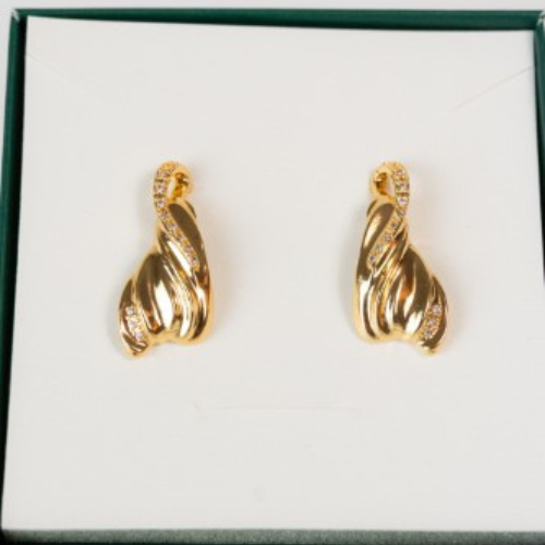 Brinco Orgânico com Micro Zircônias Cravejadas