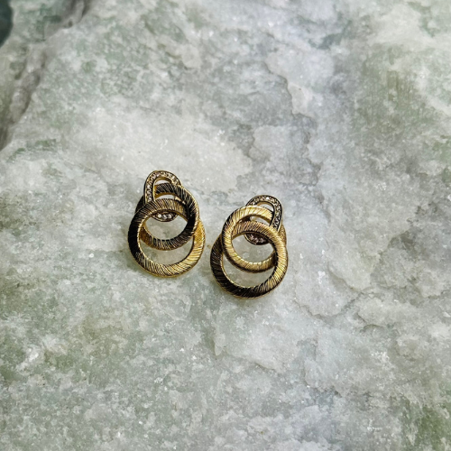 Brinco de Aros Escovados Interligados