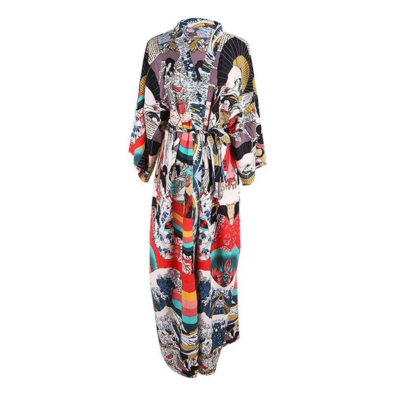 Quimono Longo Com Estampas