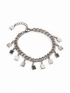 Pulseira Dourada com Pingentes Quadrados