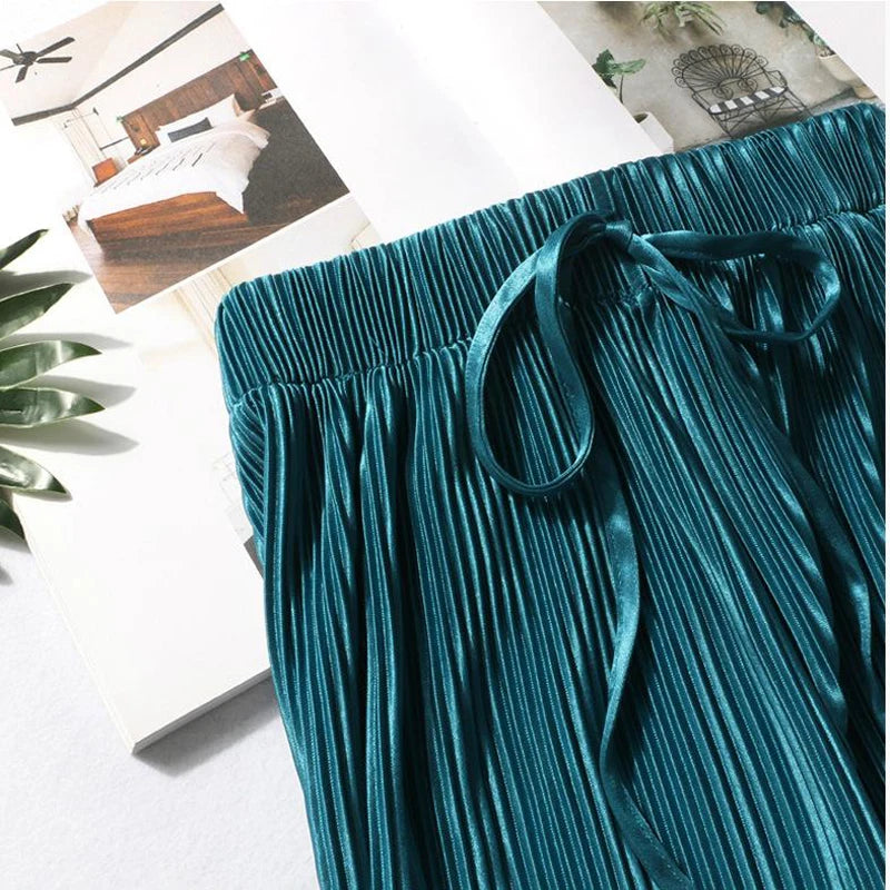Calça Plissada De Verão