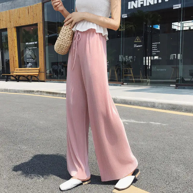 Calça Plissada De Verão