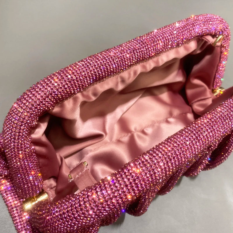 Bolsa Para Festa Com Brilhos e  Alça  Em Corrente Alongada