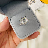 Anel Solitário Ajustável Essence em  Prata 925  com Pedra Moissanite  5.0 ct – (11mm)