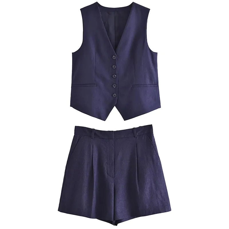 Conjunto De Colete Com Bermuda Para o Verão