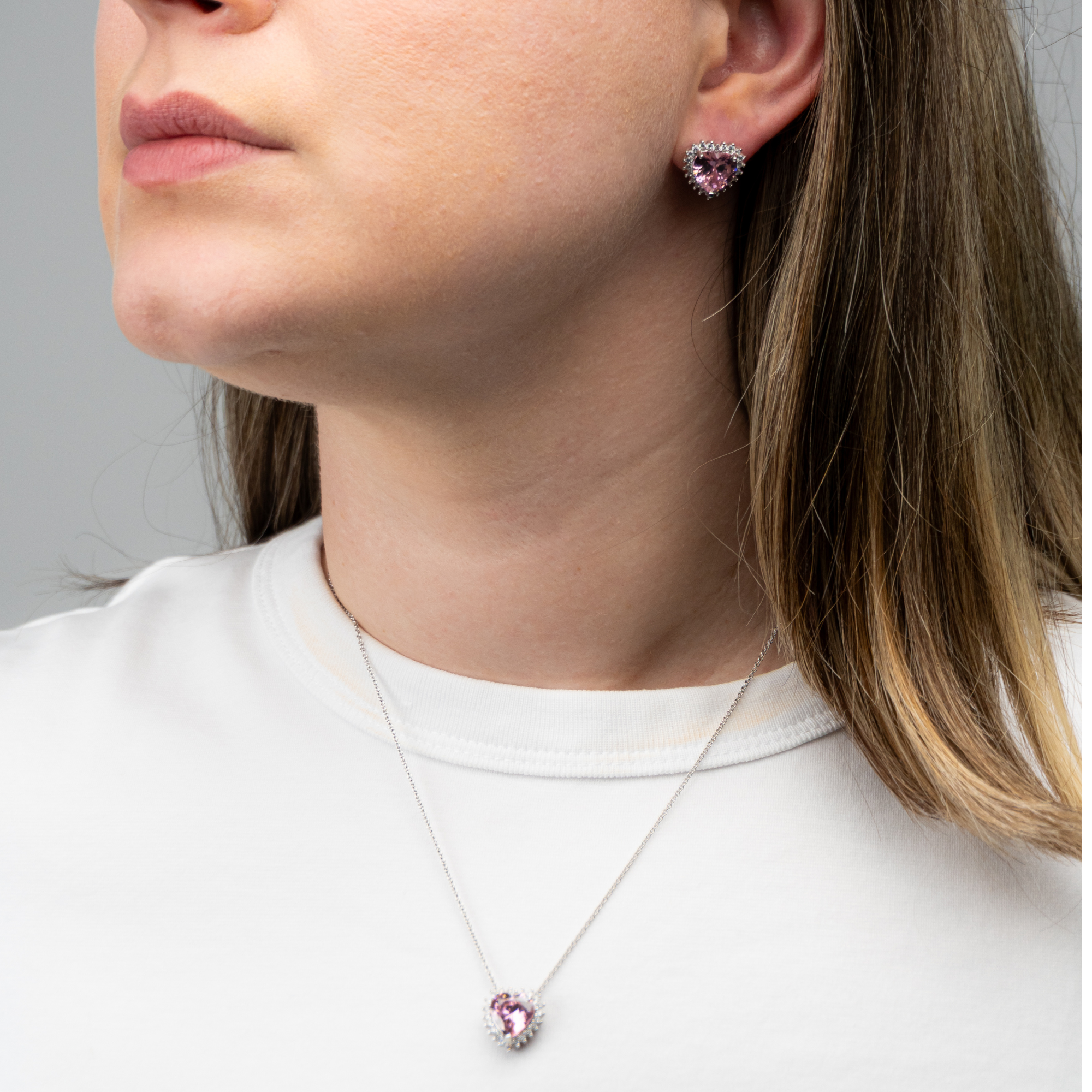 Conjunto Coração Rosa com Auréola