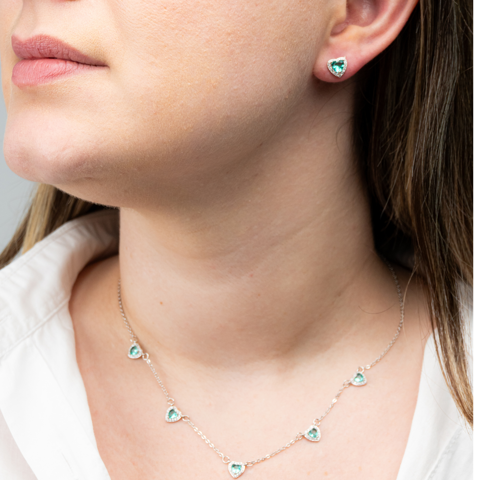 Conjunto Estações Coração Turmalina com Auréola