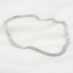 Colar Riviera em Vidro Lapidado Cristal 41cm x 3mm