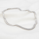 Colar Riviera em Vidro Lapidado Cristal 41cm x 3mm