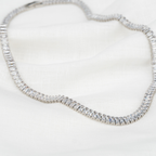 Colar Riviera em Vidro Lapidado Cristal 41cm x 3mm