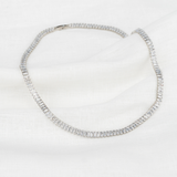Colar Riviera em Vidro Lapidado Cristal 42cm x 4mm