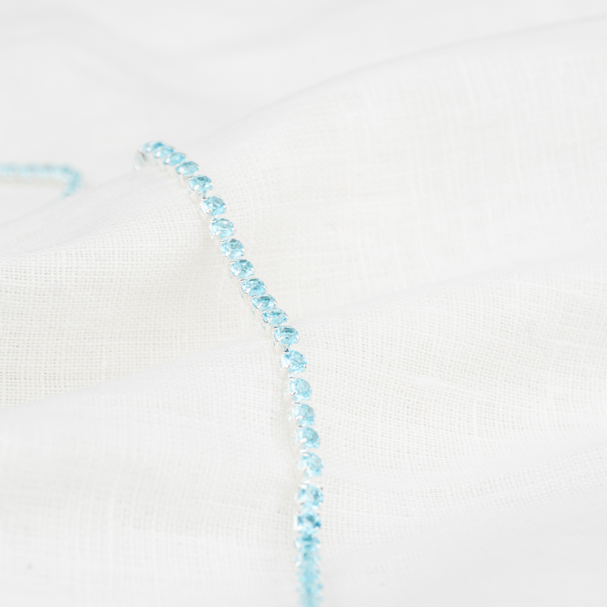 Colar Riviera Alongado Azul-Claro